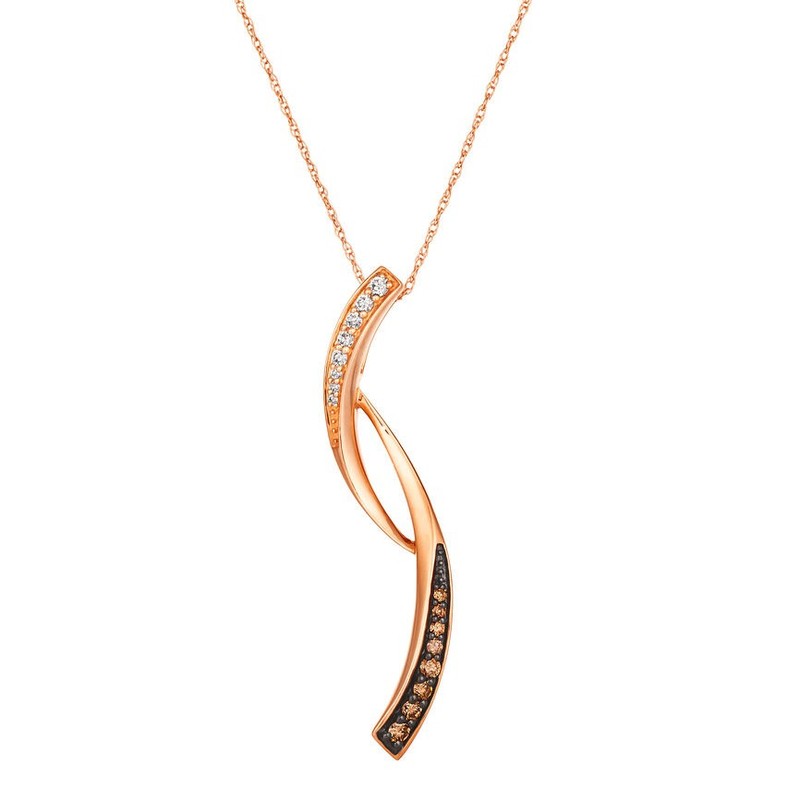 Le Vian 14K Rose Gold Necklace 1/4 cts Brown Diamond Pendant