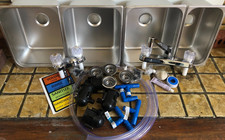 LARGE 3 Compartment Portable Concession Sink 1 STANDARD Handwash Drain Kit