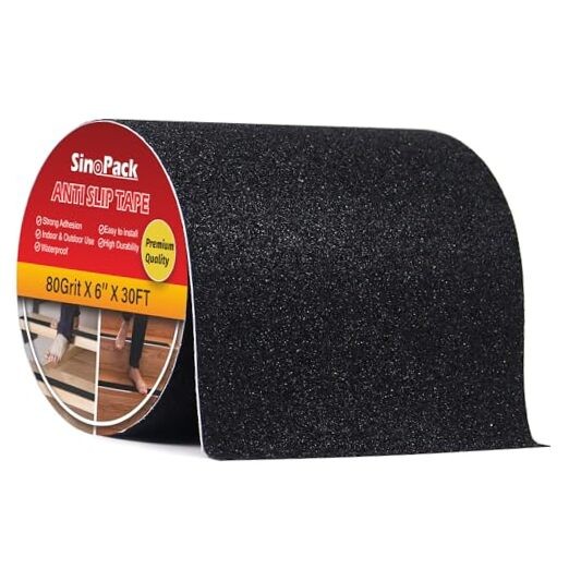 Non-Slip Grip Tape 6In x 30Ft Black Anti-Skid Safety Tape