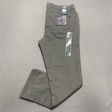 GAP 5 Pocket Pants Mens 40x30 Gray Dark Shadow Slim Fit Stretch Twill NWT