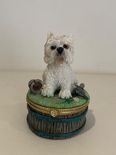 Regency Fine Arts Westie West Highland Terrier Ornament Figurine Trinket Box 9cm