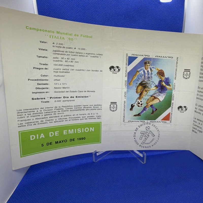 Argentina Soccer FIFA World Cup Cover Italia 1990 Brochure