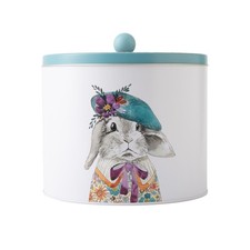 Mikasa Tipperleyhill Large Rabbit Biscuit Tin with Lid, Metal 3.5L, 18 x 20cm