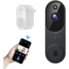 Weatherproof Wireless Doorbell Camera with 1080p Video & Night Vision