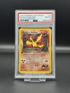 Rocket's Moltres 12/132 Holo 1st Edition Gym Heroes