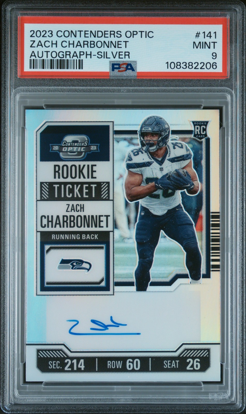 2023 PANINI CONTENDERS OPTIC #141 ZACH CHARBONNET AUTOGRAPH-SILVER