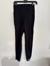 All In Motion Womens Black Mesh Ankle Compression Athletic Leggings, Size Small