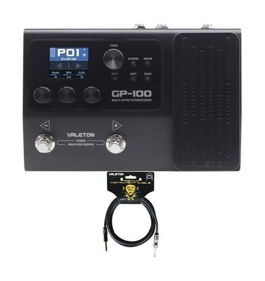 Valeton GP-100 + 10 ft Cable Bundle Guitar Bass Amp Modeling IR Cabinets Simu...