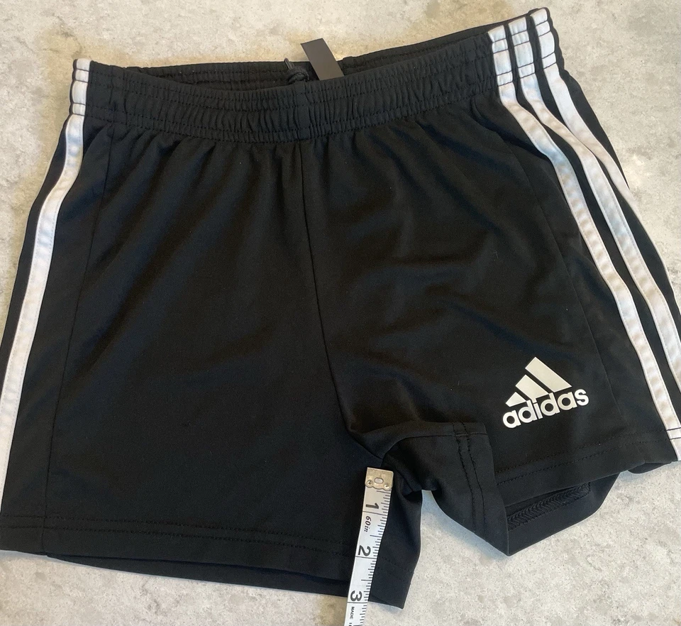 Pantalones Cortos Adidas Para Niñas Primegreen Negro 3 Rayas Blancas Talla Grande 13-14 Niñas Foto 3 de 4