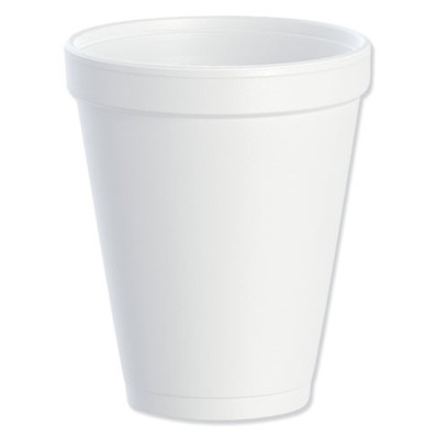 Dart 10J10 Foam Drink Cups 10 oz White Insulated Hot Cold 1000/Carton Case