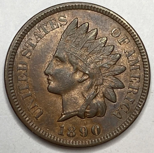 1890 - Indian Head Cent - AU/UNC Exact Coin Imaged #IND361