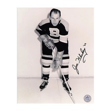 Joe Klukay Autographed Boston Bruins Black and White 8x10 Photo