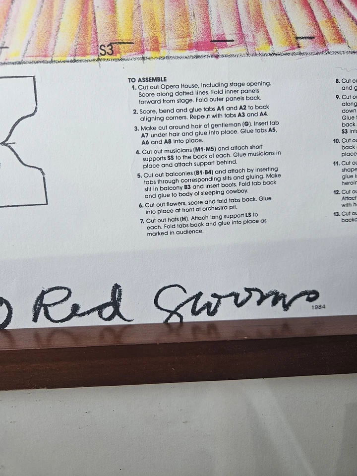 Litografía RED GROOMS Gala Reapertura Wheeler Opera House Aspen CO 1889-1984 Foto 4 de 4