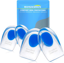 Gel Heel Cups for Heel Pain Relief   Shock Absorbing Silicone Inserts for Planta