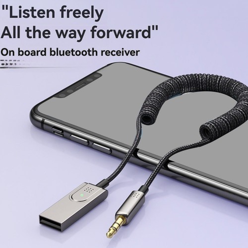 Bluetooth 5.1 AUX Autoadapter USB auf 3,5 mm Klinke Dongle Kabel Freisprech2160 - Bild 6 von 7