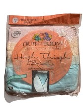 Vintage 90s FRUIT OF THE LOOM High Thigh Brief Granny Panties Size 5 3 PAIR