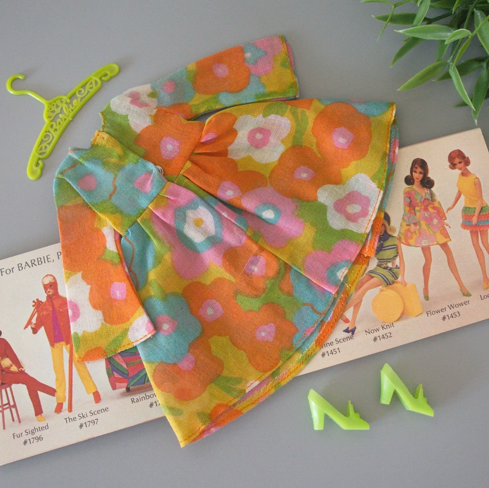🌷Barbie Flower Wower #1453 Conjunto de Roupa Completo Vintage 1970 *ESTADO PERFEITO🌷 - Imagem 2 de 4