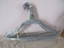 30 vintage wire hangers twisted metal Chrome heavy duty shirt clothing hangers