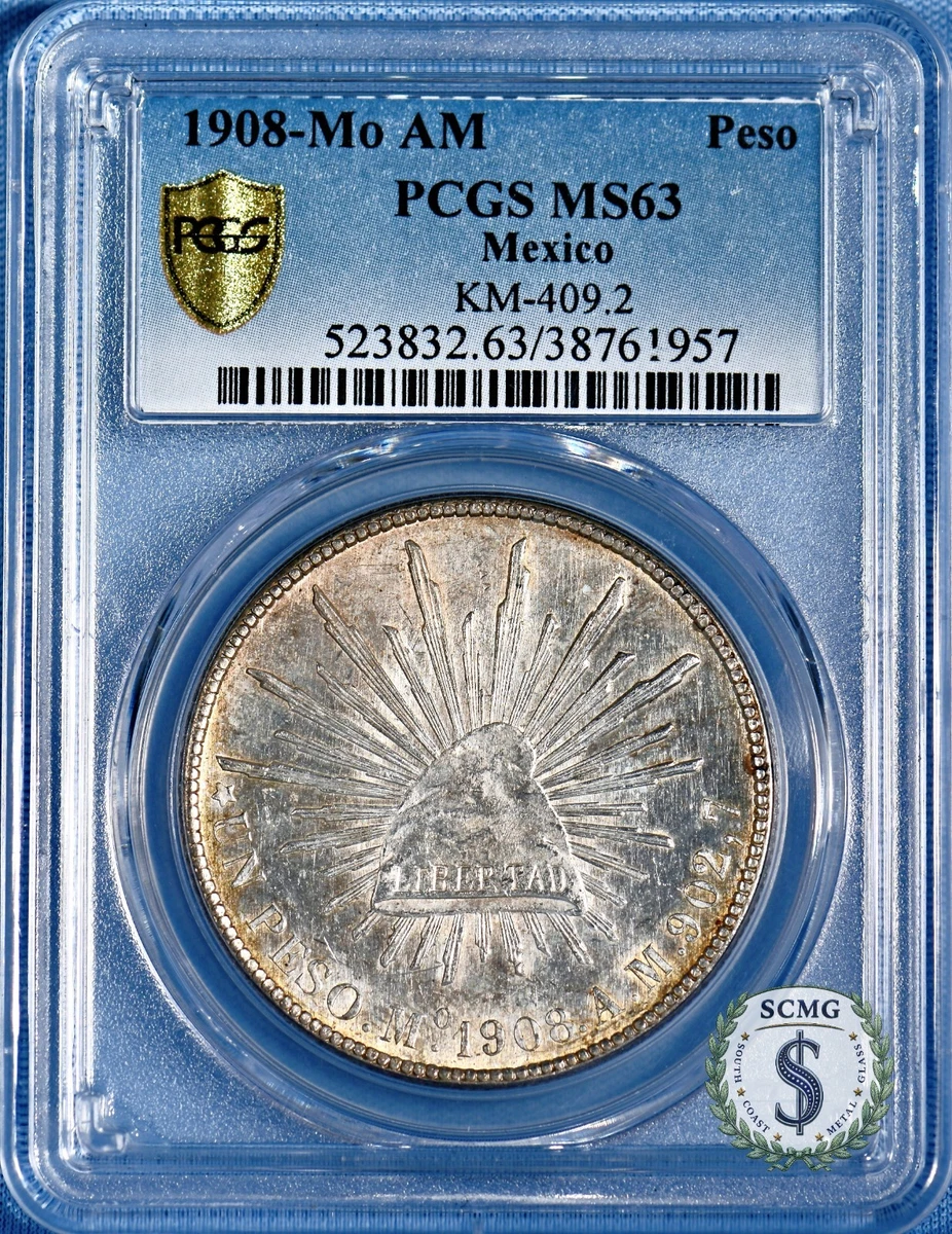3*t様 1908年 Mo GV メキシコ ペソ 銀貨 KM#409 EF ハイ 1908 Year Mexican Coins for sale | eBay