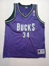 Vintage 90’s Champion NBA Milwaukee Bucks Ray Allen 34 Jersey Youth L 14-16