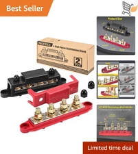 Power Distribution Block Bus Bar 4 Posts 48V 250A Panel Mount for RV Car Yacht