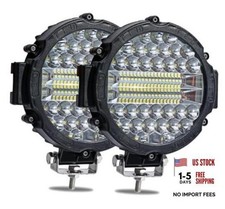 7 Inch Round LED Light Bar, 2PCS 201W Driving Light Bar Fog 2pcs-black-201w