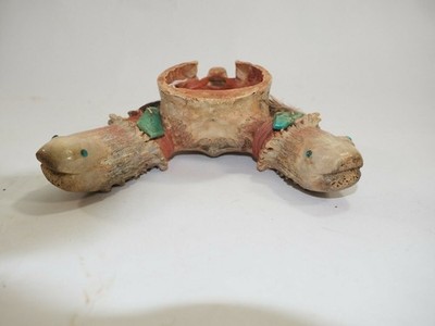 Rare Zuni Ceremonial Deer skull Cap Fetish signed A. Lekka