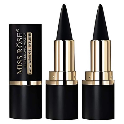 Miss Rose M Gel Eyeliner, 2 Pcs Black Eyeliner Pencils, delineador de ojos co...