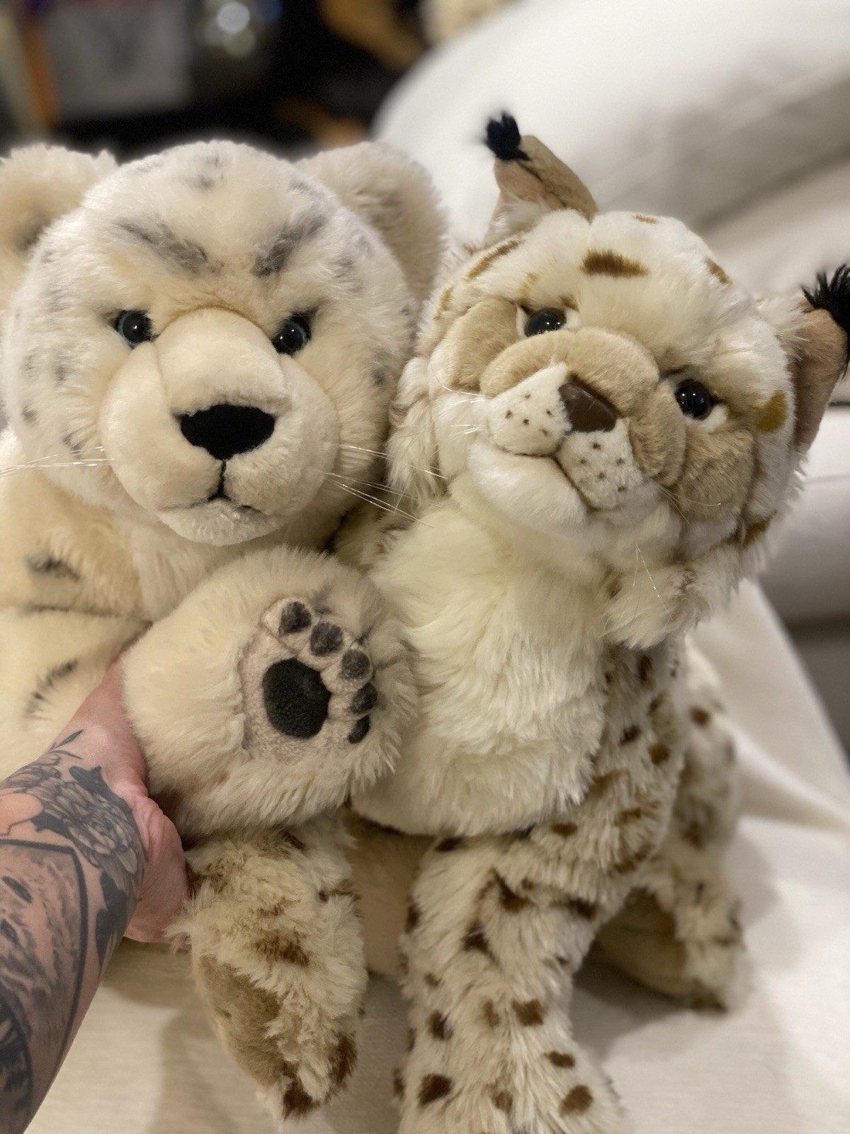 Magnussen home lynx bobcat & snow leopard plush realistic st