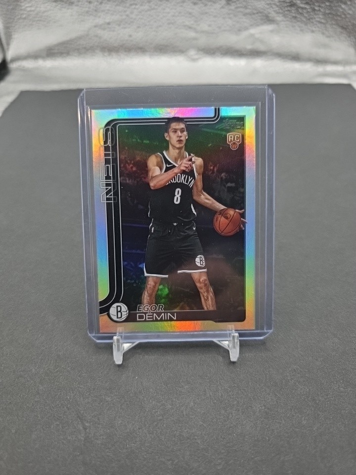 EGOR DEMIN 2025-26 TOPPS BASKETBALL RAINBOW HOLO FOIL #208 ROOKIE BROOKLYN NETS