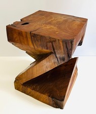 Quadratischer gedrehter Teak Wurzel Tisch handgeschnitzt Massivholz Lampe Beistell Hocker Möbel