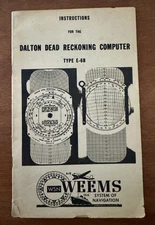 Vintage WEEMS Navigational E-6B Dead Reckoning Computer Instruction Manual