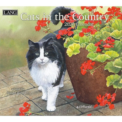 #ad Lang Cats in the Country 2026 Wall Calendar by Susan Bourdet 13.4 x 12 $18.99