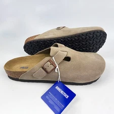 Birkenstock Boston Suede Soft Leather Footbed Unisex Shoe Taupe Narrow/Wide Size