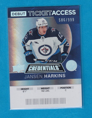2021-22 Upper Deck Credentials - 2020-21 Debut Ticket Access Jansen Harkins #77