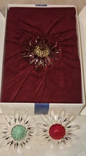 VTG RETIRED SWAROVSKI CRYSTAL SCS MEMBER RENEWAL DAISY FLOWERS RED YELLOW GREEN