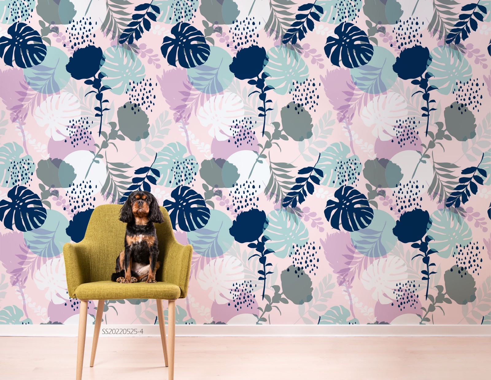 3D Flowers Leaves Watercolor Pattern Wall Murals Wallpaper Murals Wall Sticker