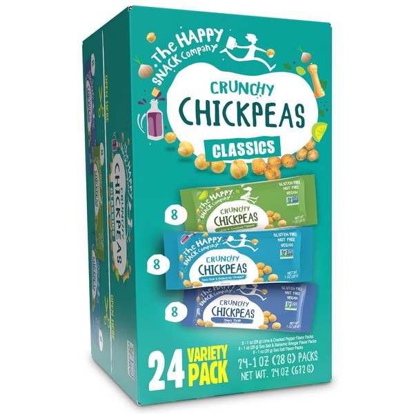 Happy Snack Company Garbanzos Crujientes Clásicos Variedad 1 Onza (Pack de 24)