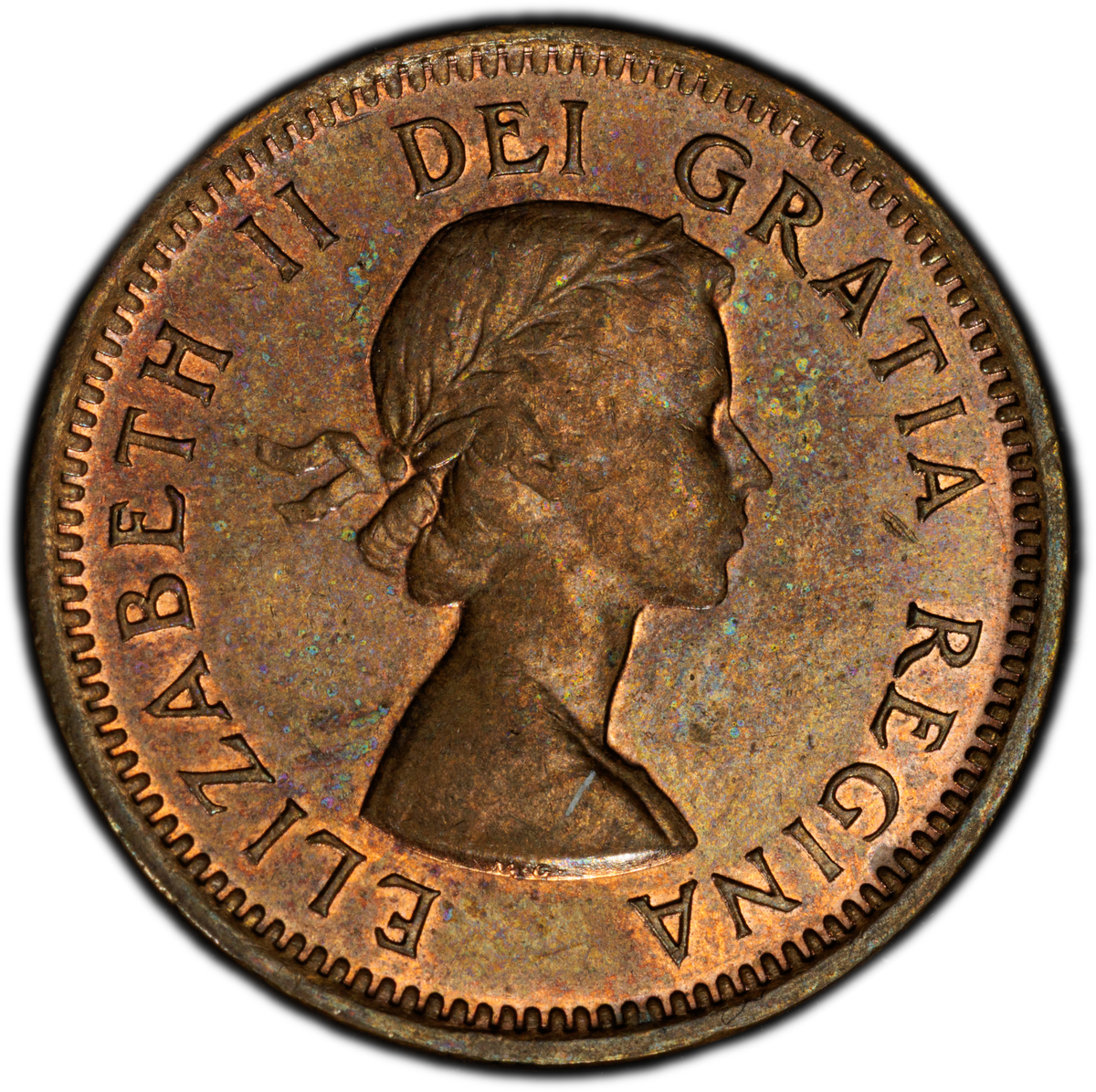 1955 Canada 1 Cent No Strap(NSF) PCGS MS64 BN. Extremely Rare
