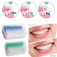 200 Interdental Sticks Dental Floss Teeth Tooth Toothpick Oral Care Clean Brush