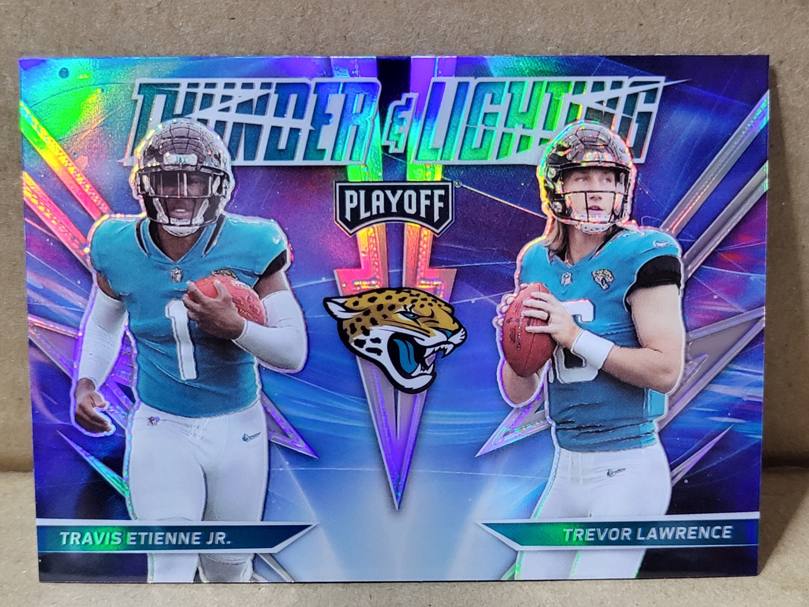 2021 Panini Playoff Trevor Lawrence Etienne Jr Thunder Lightning Silver RC TL-17