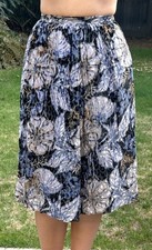 Vintage S Velvet Burn Out Full Skirt Print