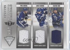 2011 Titanium Hat Tricks Memorabilia /199 Phil Kessel Luke Schenn Colton Orr 0c3