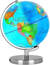 6 in1 Illuminated Large World Globe for Kids  Adults All Ages High Clear Map...