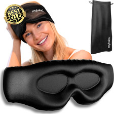 3D Mulberry Silk Sleep Mask with Eye Cups Blackout Eye Mask for Men & Women