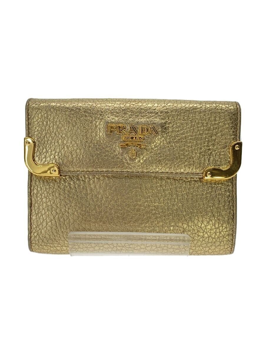 PRADA Gold Bi-Fold Wallet for Women Plain Design