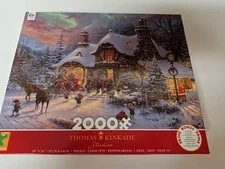 Ceaco Thomas Kinkade Santa's Night Before Christmas 2000 PC Puzzle New #43501