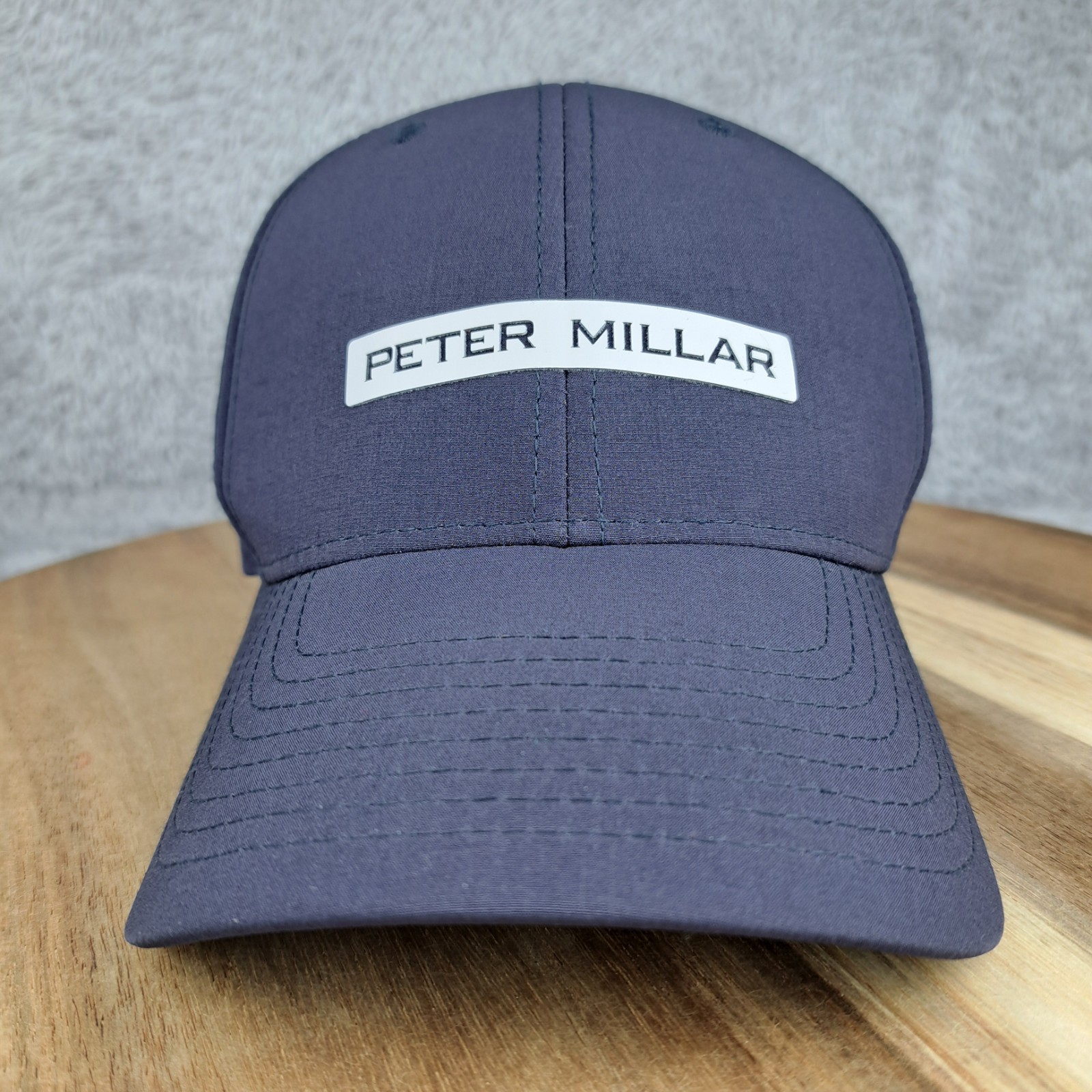 Peter Millar Hat Cap Strap Back Blue Silicone Log… - image 1