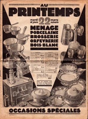 PARIS (IX°) SPRING DEPARTMENT STORES / ART HOUSEHOLD / CATALOG in 1927