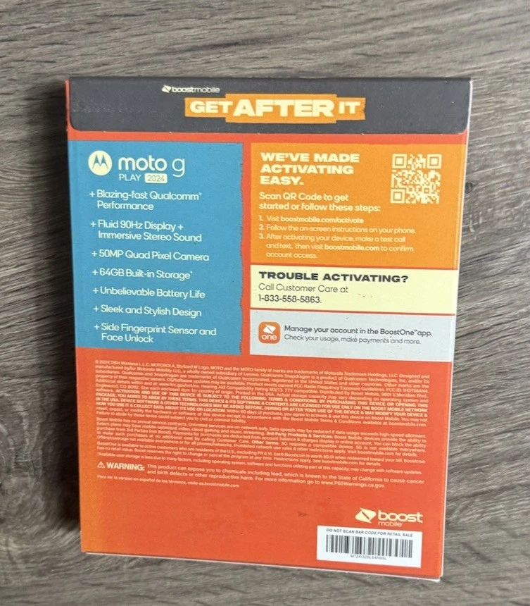 Boost Mobile Motorola Prepaid Smartphone Moto G Play 2024 64GB 6.6" 50MP - NEW - Image 2 of 2